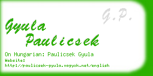 gyula paulicsek business card